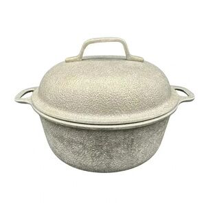 Vintage 1950s Century Silver Seal Hammered Aluminum Dutch Oven Roaster MCM